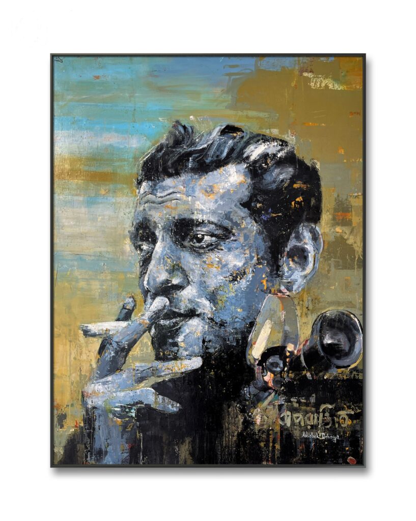 Satyajit ray acrylic painting